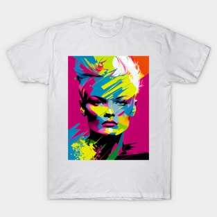 Abstract colorful pop art style woman portrait T-Shirt